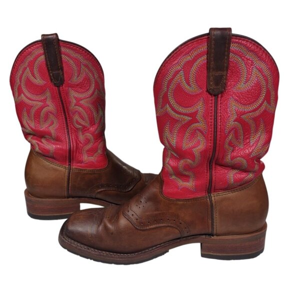 Double H Cowboy Boots Size 10.5 D DH3556 Square Toe Embroidered Western Colorful - Picture 1 of 8